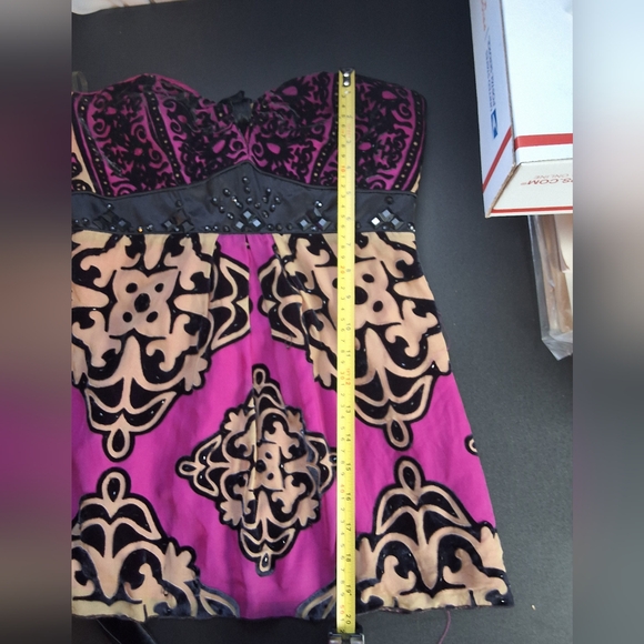 Burned velvet applique club top beads halter - Picture 10 of 12